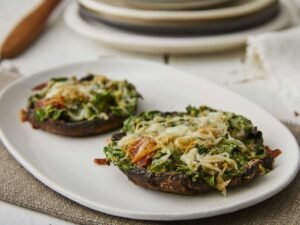 Turkey and Spinach Stuffed Portobello Mushrooms