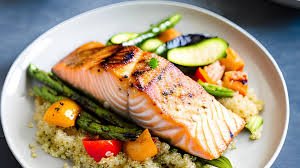 Grilled Salmon with Quinoa and Roasted Vegetables